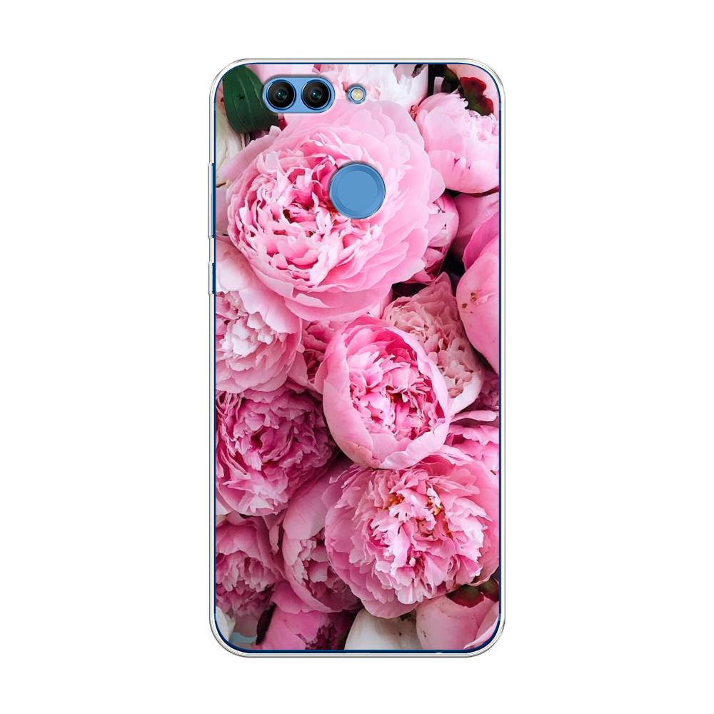 

Чехол на Huawei Nova 2 Plus "Розовые пионы", Бежевый;розовый, 63050-2
