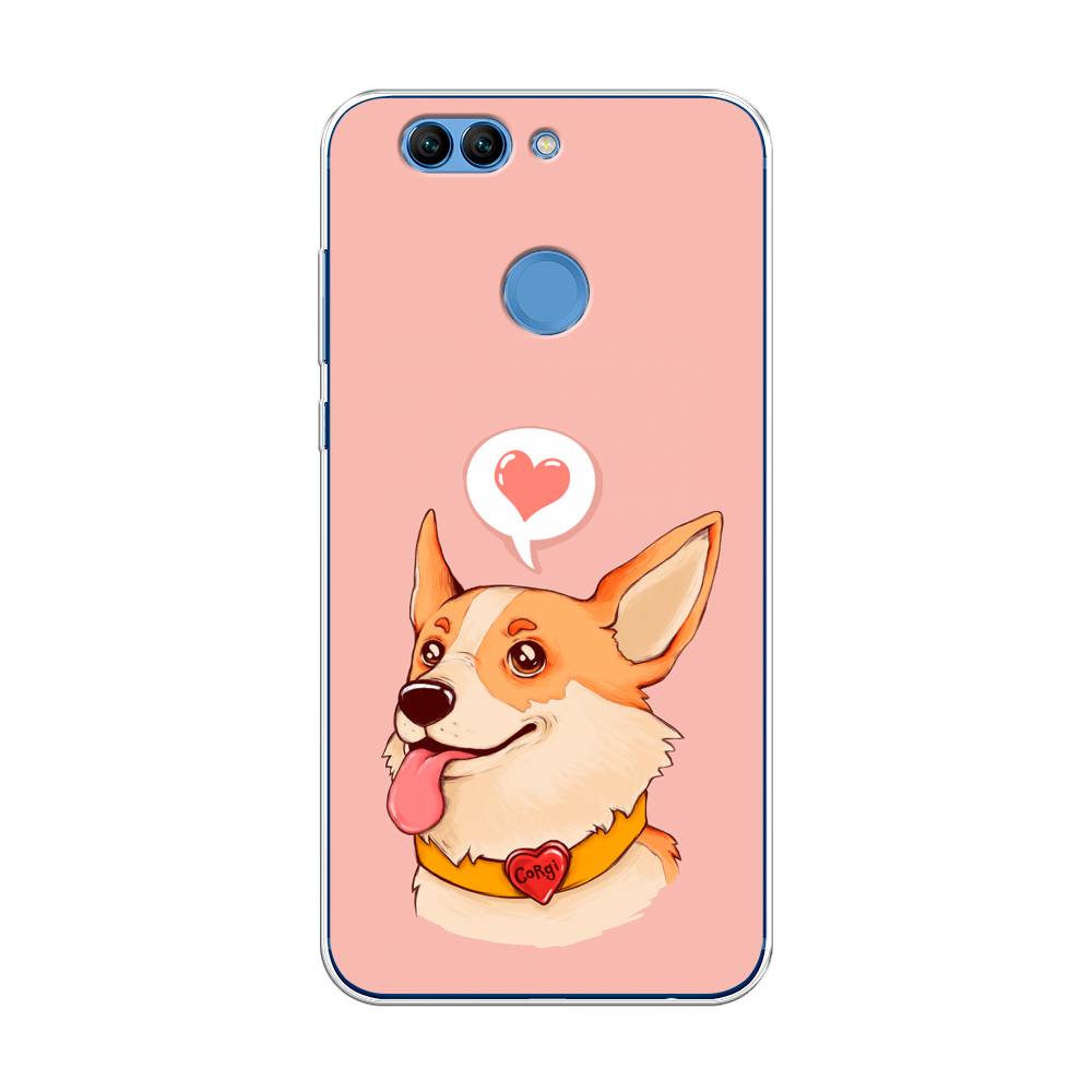 

Чехол на Huawei Nova 2 Plus "Корги язык", Розовый;коричневый, 63050-1