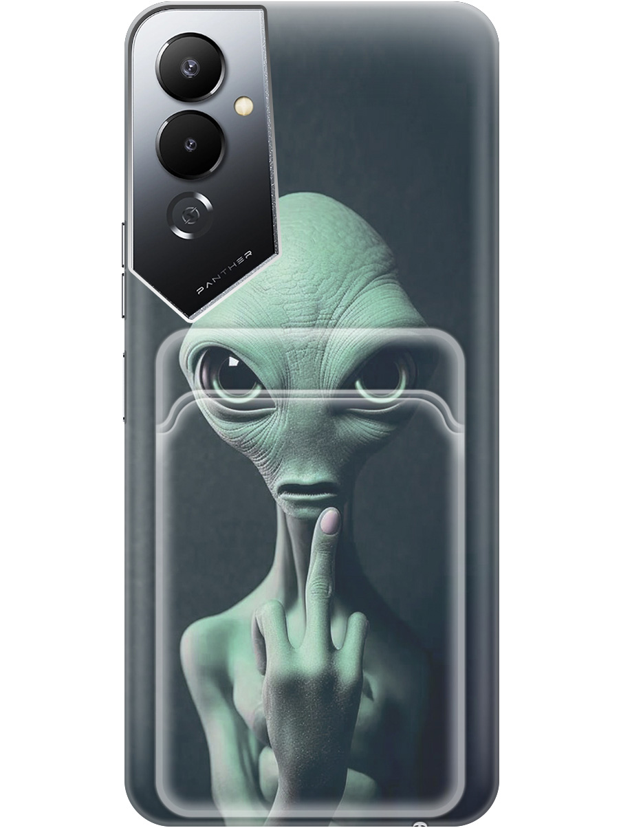 

Силиконовый чехол на Tecno Pova 4 с рисунком "Инопланетянин", 20012008