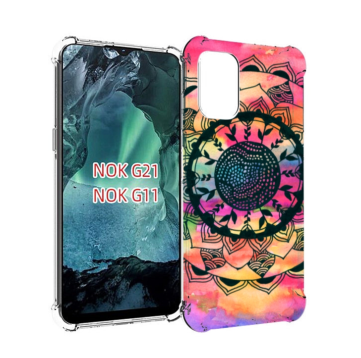 

Чехол MyPads яркая абстракция круглый цветок для Nokia G11 / G21, Прозрачный, Tocco
