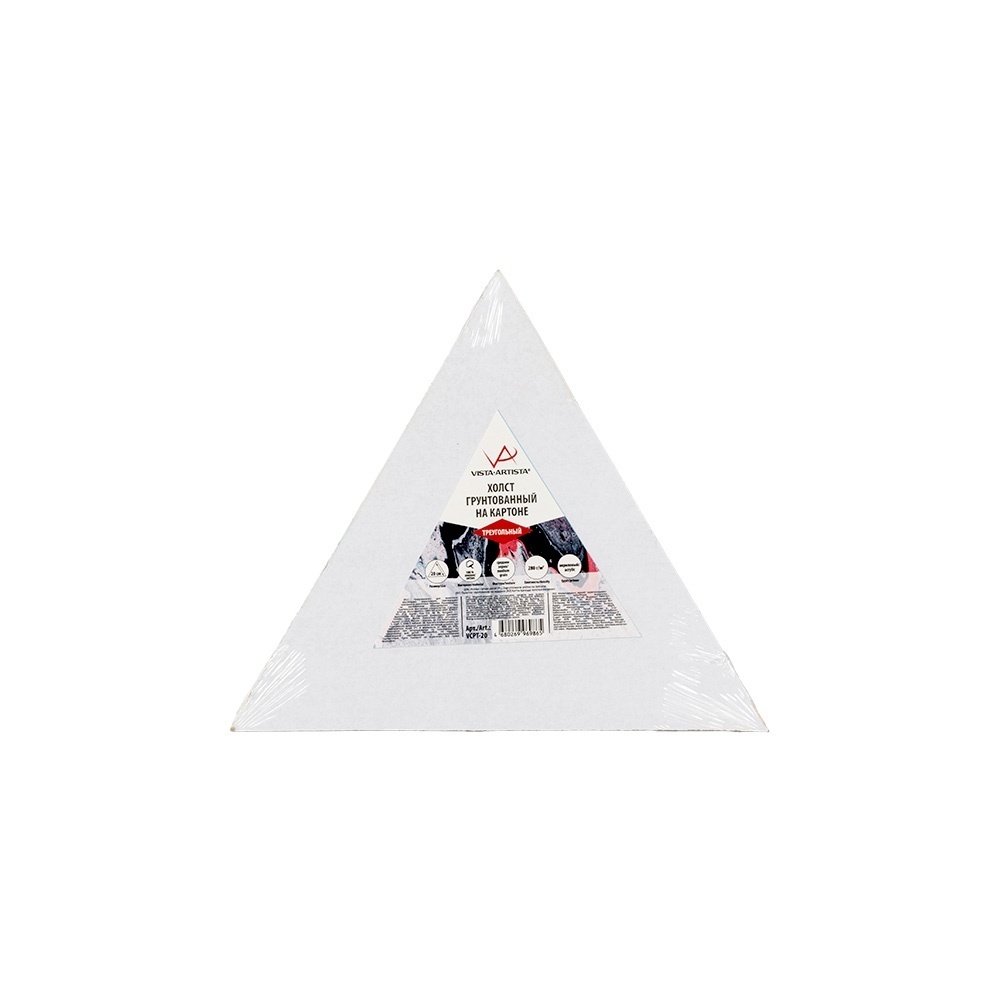 фото Холст на картоне vista-artista vcpt-20 треугольный хлопок среднезернистый 20x17,3 см