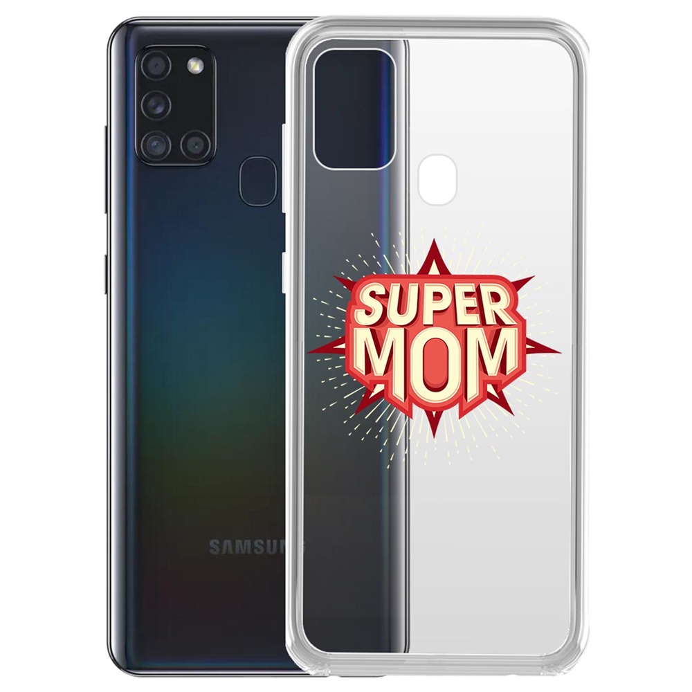 фото Чехол-накладка krutoff clear case супер мама для samsung galaxy a21s (a217)