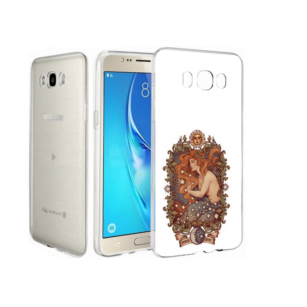 

Чехол MyPads Tocco для Samsung Galaxy J7 звездная девушка абстракция, Прозрачный, Tocco