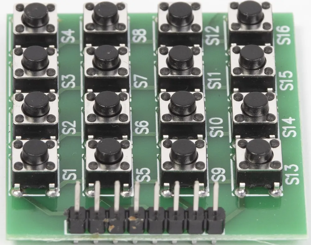 

Кнопочный модуль HW-834 GSMIN AK06 для среды Arduino (16 кнопок) (Зеленый)