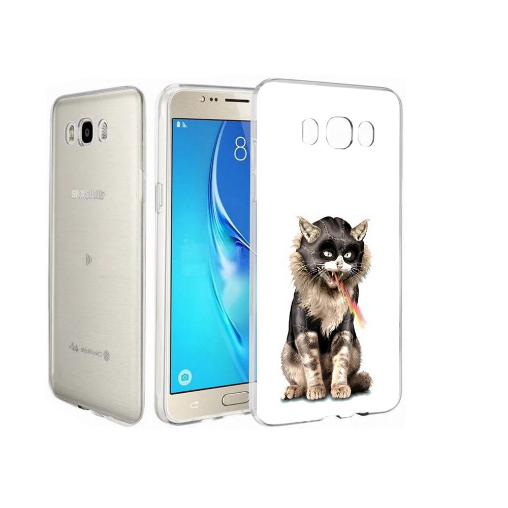 

Чехол MyPads Tocco для Samsung Galaxy J7 дьяволский кот, Прозрачный, Tocco