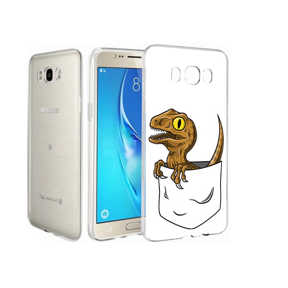 

Чехол MyPads Tocco для Samsung Galaxy J7 динозавр в кармане, Прозрачный, Tocco
