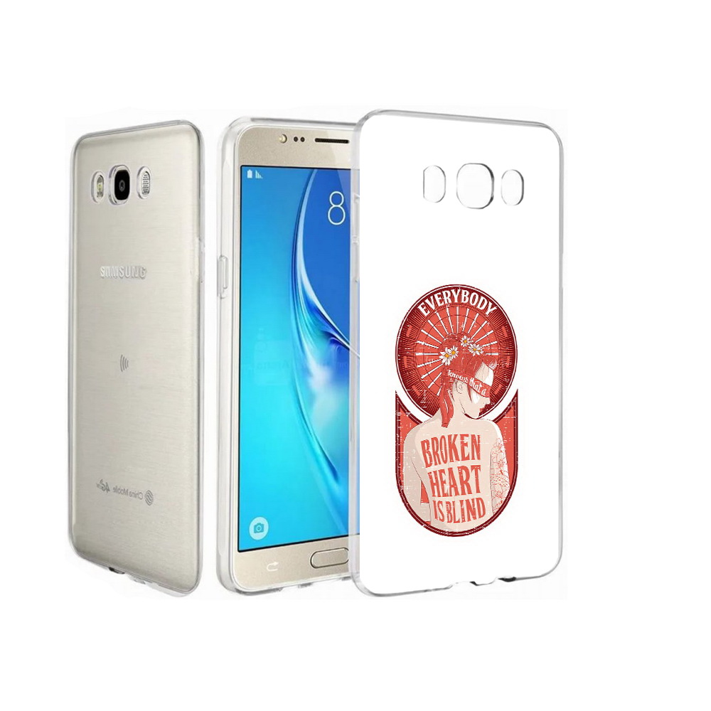 

Чехол MyPads Tocco для Samsung Galaxy J7 девушка разбитое сердце, Прозрачный, Tocco