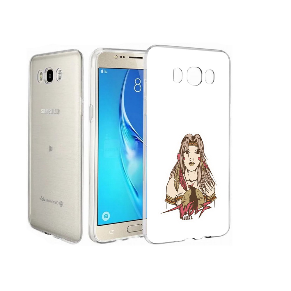 

Чехол MyPads Tocco для Samsung Galaxy J7 девушка волк, Прозрачный, Tocco