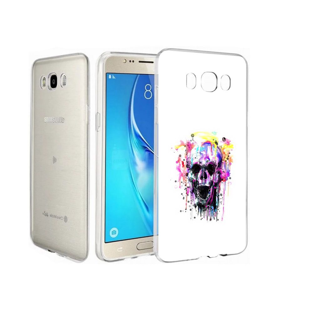 

Чехол MyPads Tocco для Samsung Galaxy J7 граффити череп, Прозрачный, Tocco