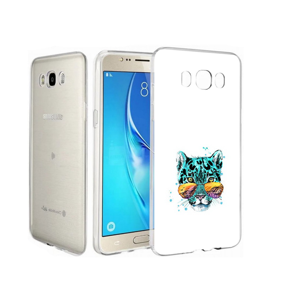 

Чехол MyPads Tocco для Samsung Galaxy J7 голубой лео, Прозрачный, Tocco