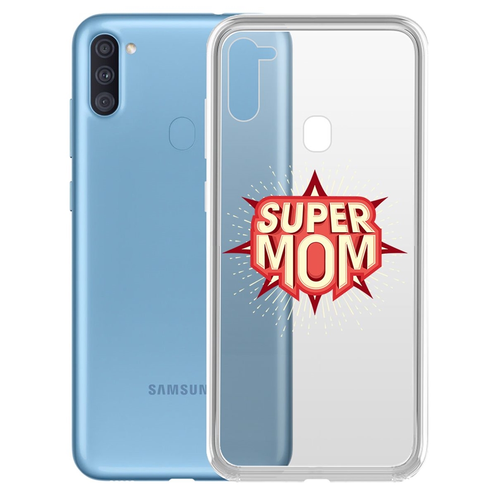 

Чехол-накладка Krutoff Clear Case Супер Мама для Samsung Galaxy A11/M11 (A115/M115)