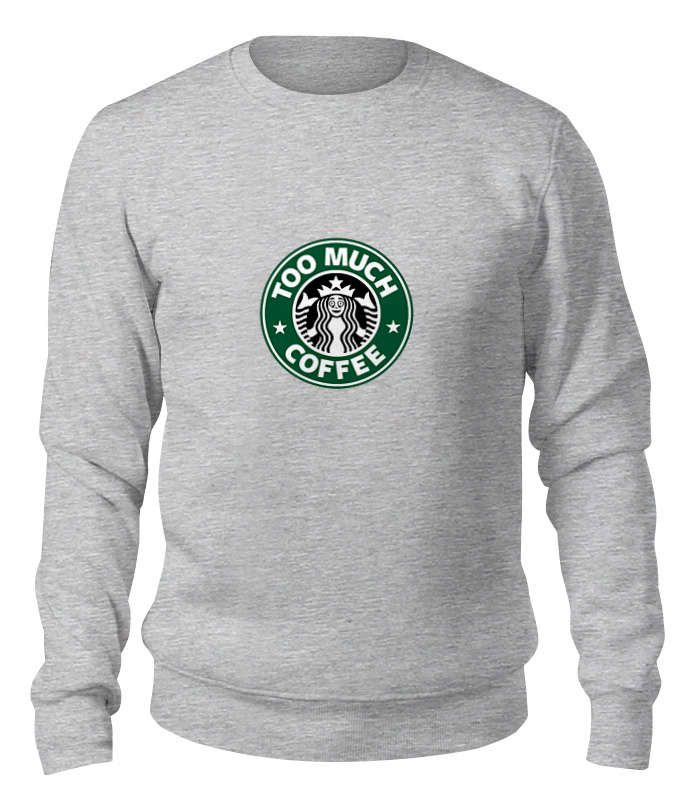 

Свитшот унисекс Printio Too much coffee серый XS, Too much coffee