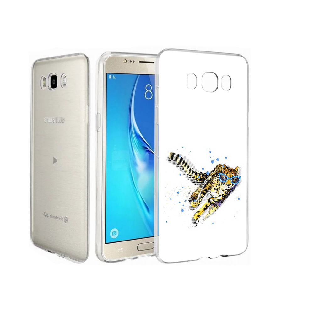 

Чехол MyPads Tocco для Samsung Galaxy J7 гепард в очках, Прозрачный, Tocco