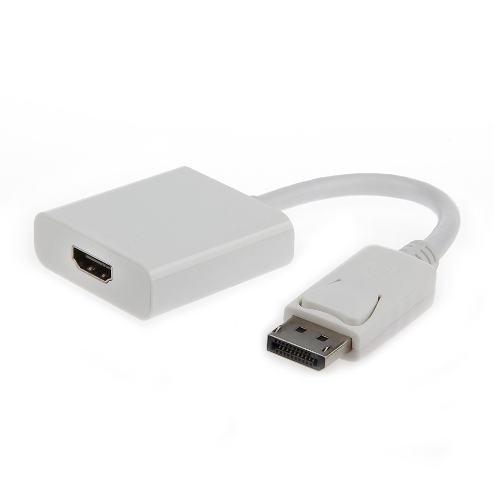 Переходник DisplayPort-HDMI, Cablexpert A-DPM-HDMIF-002-W, 20M/19F, белый