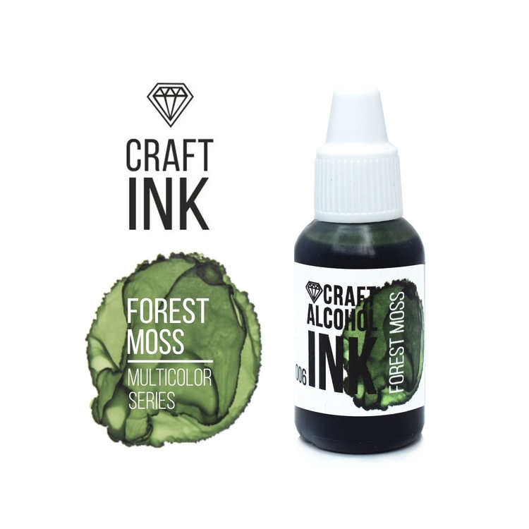 

Алкогольные чернила лесной мох (Forest Moss) 20 мл, Craft Alcohol INK CAI-013