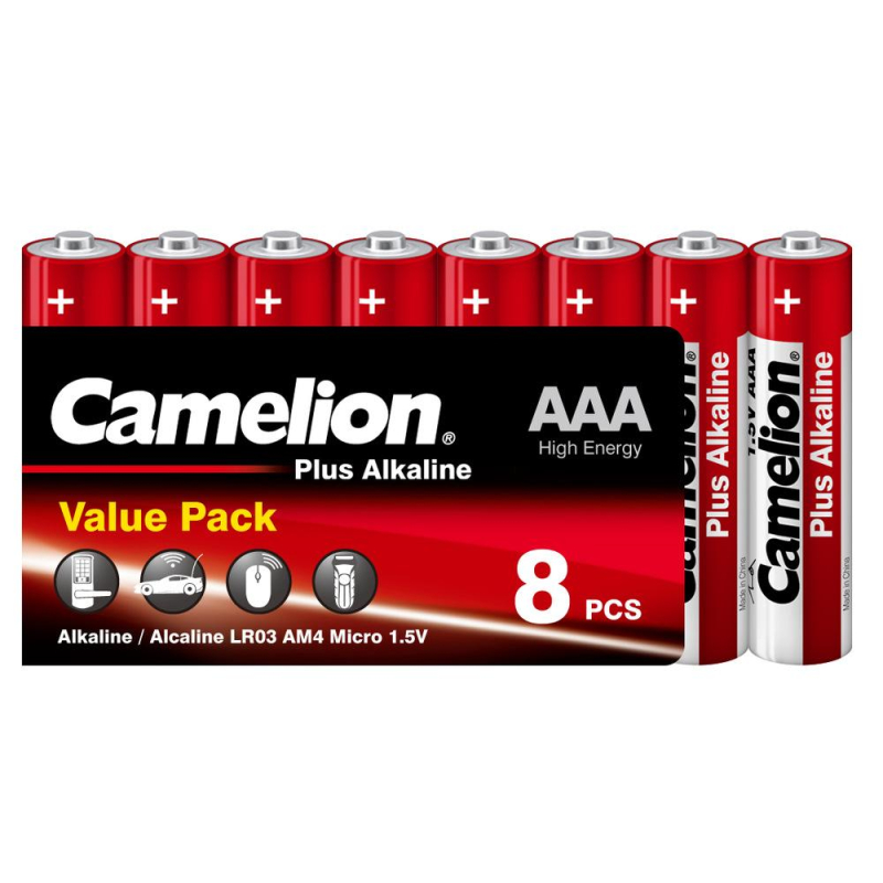 

Батарейки Camelion AAA/LR 03 Plus Alkaline SP8 1.5В(8 шт в уп.)