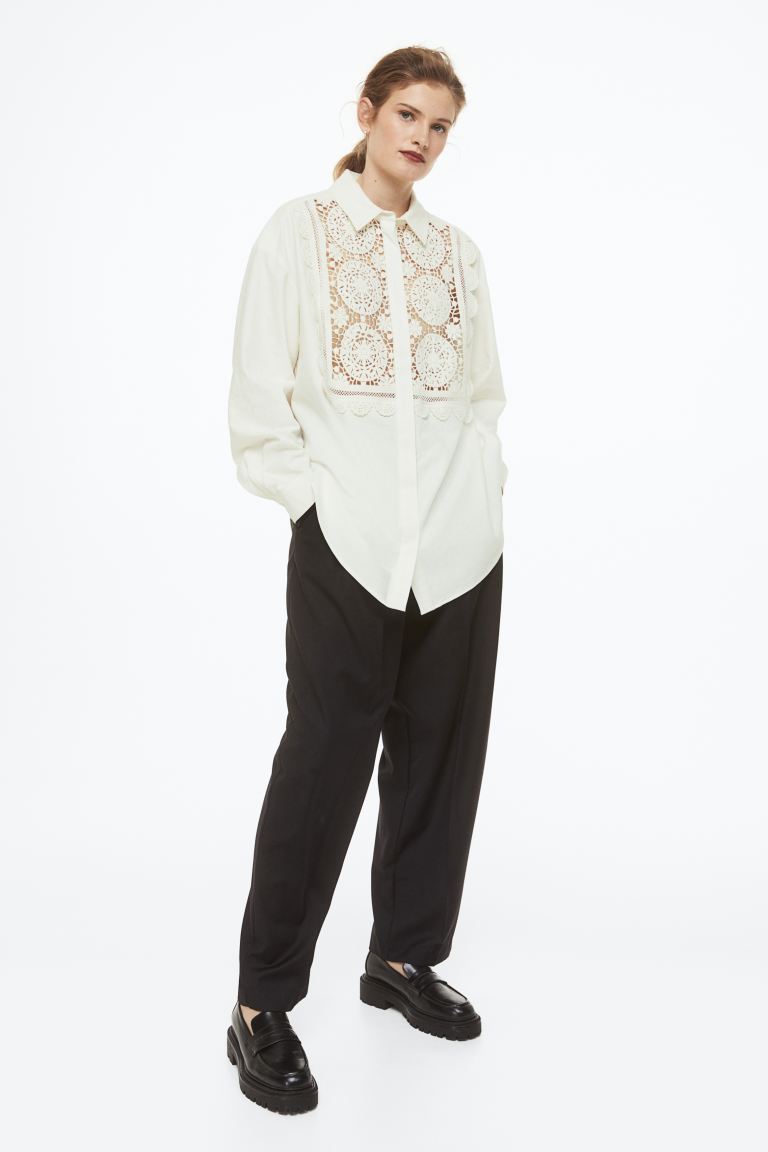 

Рубашка женская H&M 1124517002 белая S (доставка из-за рубежа), 1124517002