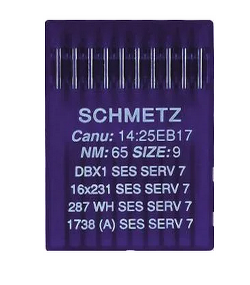 Иглы промышленные с тонкой колбой Schmetz 1738/DBx1 SES SERV7 65, 10 штук