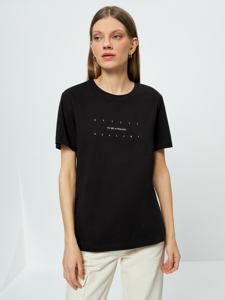 

Футболка женская ZARINA 3123503409 черная 2XL, 3123503409