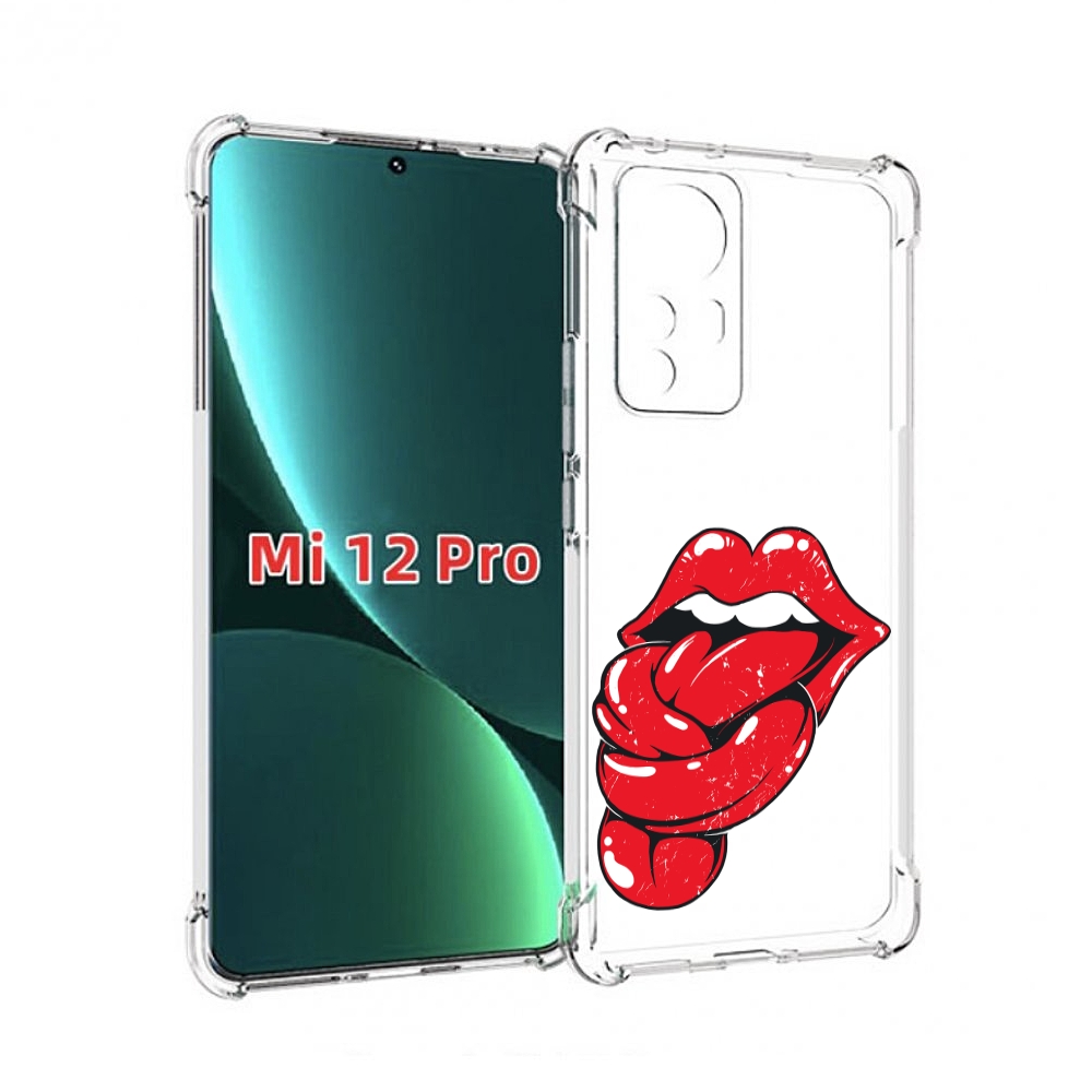

Чехол MyPads яркие губы с языком для Xiaomi 12S Pro, Прозрачный, Tocco
