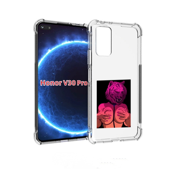 

Чехол бампер MyPads тигр с секретом женский для Honor V30, Прозрачный, Tocco