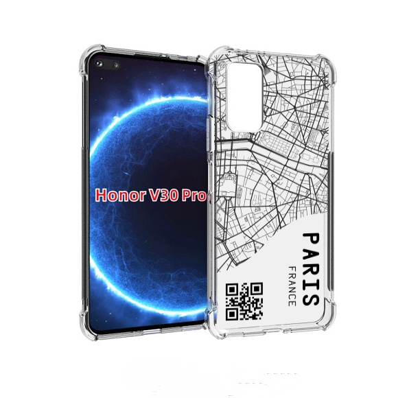 

Чехол бампер MyPads схема-париж для Honor V30 Pro, Прозрачный, Tocco