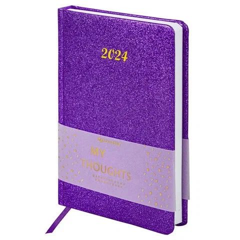 

Ежедневник датированный 2024 Brauberg Sparkle, А5 138x213 мм,