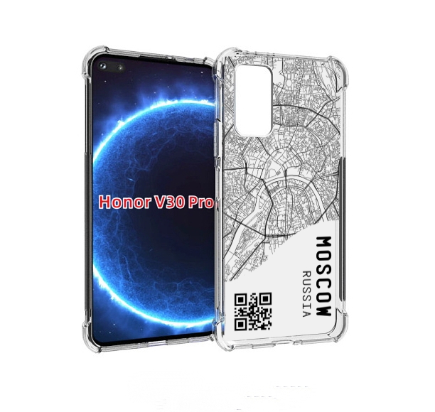 

Чехол бампер MyPads схема-москва для Honor V30 Pro, Прозрачный, Tocco