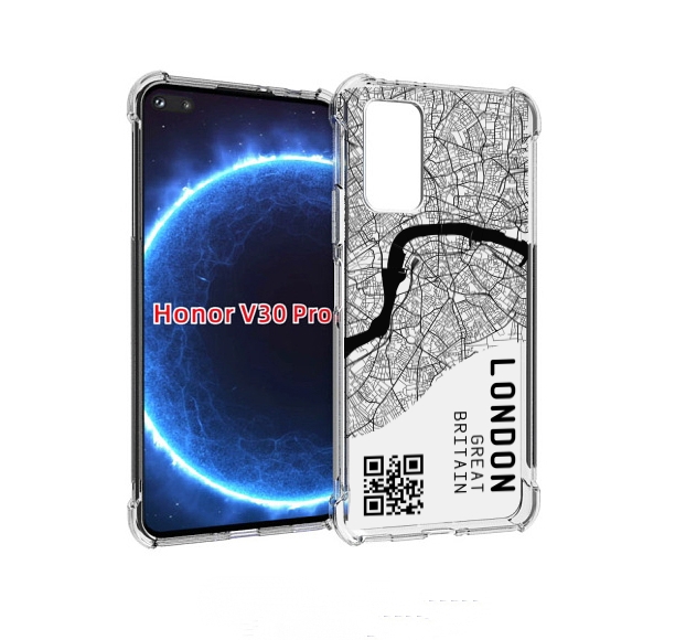 

Чехол бампер MyPads схема-лондон для Honor V30 Pro, Прозрачный, Tocco