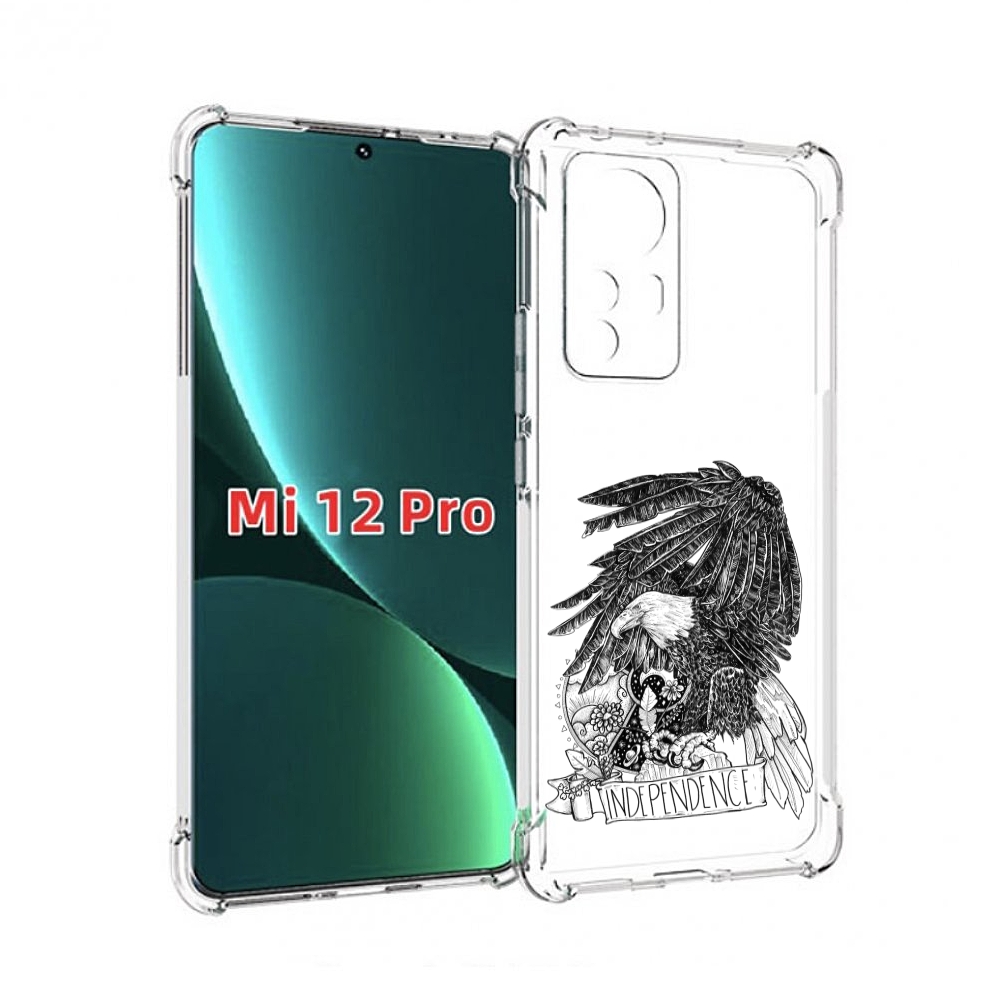 

Чехол MyPads черно белый сокол для Xiaomi 12S Pro, Прозрачный, Tocco
