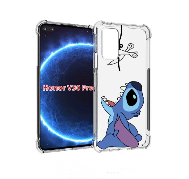 

Чехол бампер MyPads стич-с-ножницами для Honor V30 Pro, Прозрачный, Tocco