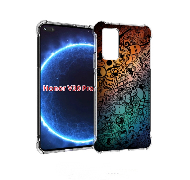 

Чехол бампер MyPads стикеты в тени для Honor V30 Pro, Прозрачный, Tocco