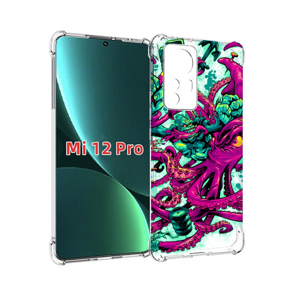 

Чехол MyPads фиолетовый кракен для Xiaomi 12S Pro, Прозрачный, Tocco