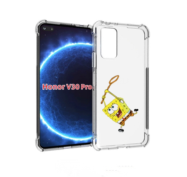 

Чехол бампер MyPads спанчбоб-с-сочком для Honor V30 Pro, Прозрачный, Tocco