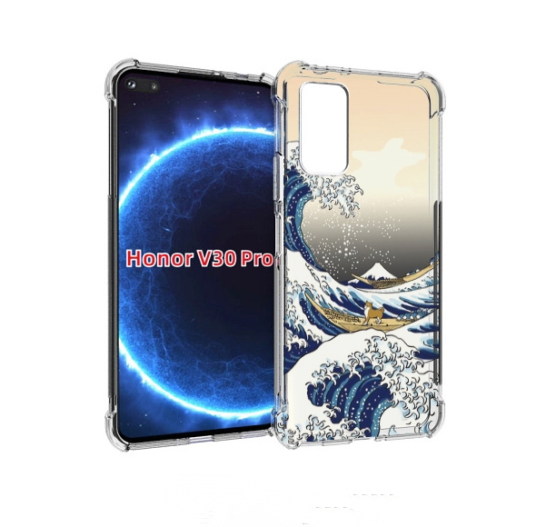 

Чехол бампер MyPads собаки-на-плоту для Honor V30 Pro, Прозрачный, Tocco