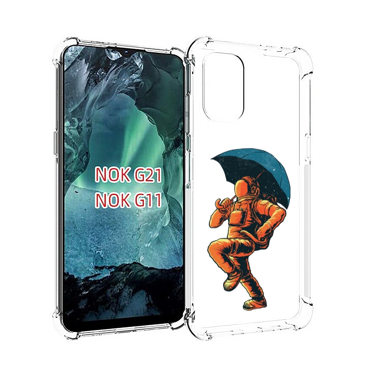 

Чехол Mypads Шагающий Космонавт С Зонтом Для Nokia G11/G21, Прозрачный, Tocco