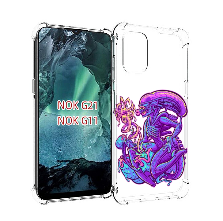 

Чехол Mypads Чужой Фиолетовый Цвет Для Nokia G11/G21, Прозрачный, Tocco