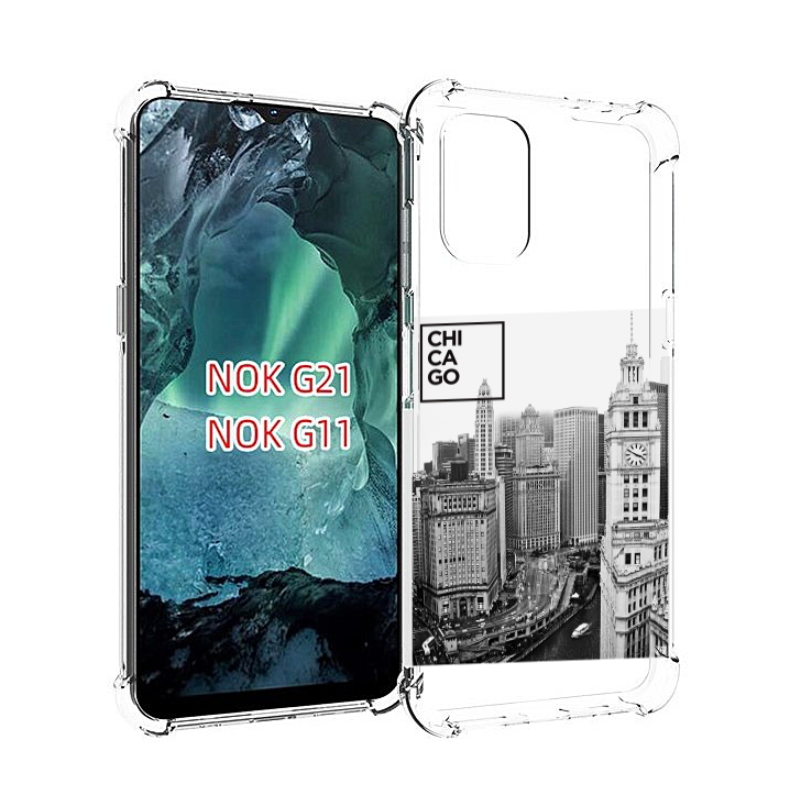 

Чехол Mypads Черно Белый Чикаго Для Nokia G11/G21, Прозрачный, Tocco