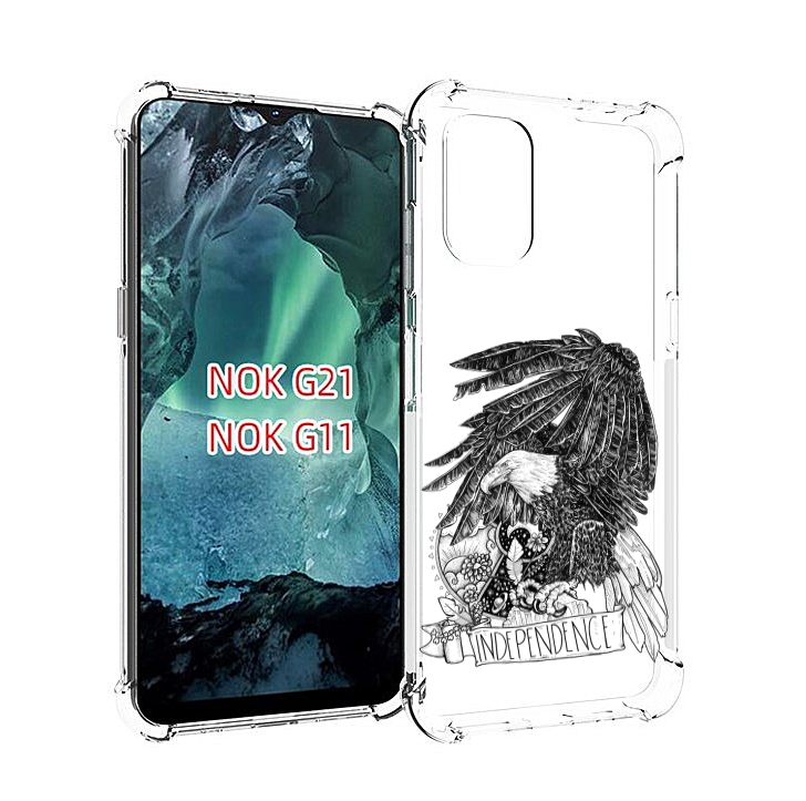 

Чехол Mypads Черно Белый Сокол Для Nokia G11/G21, Прозрачный, Tocco