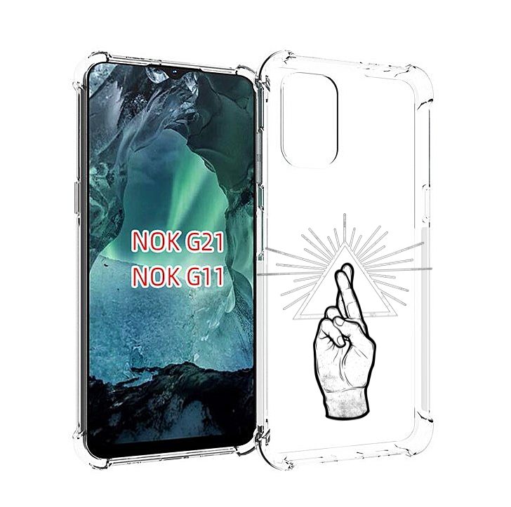 

Чехол Mypads Черно Белая Рука Для Nokia G11/G21, Прозрачный, Tocco