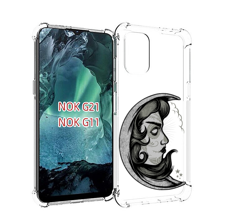 

Чехол Mypads Черно Белая Луна С Лицом Для Nokia G11/G21, Прозрачный, Tocco