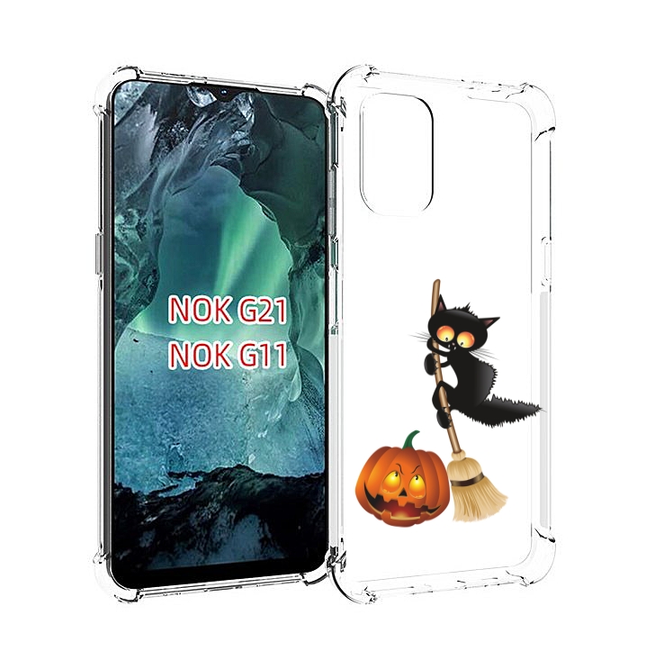 

Чехол Mypads Хэлуинский Котик Для Nokia G11/G21, Прозрачный, Tocco