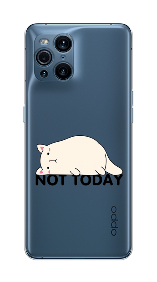 

Чехол на Oppo Find X3 Pro "Cat not today", Белый;розовый;черный, 255750-1