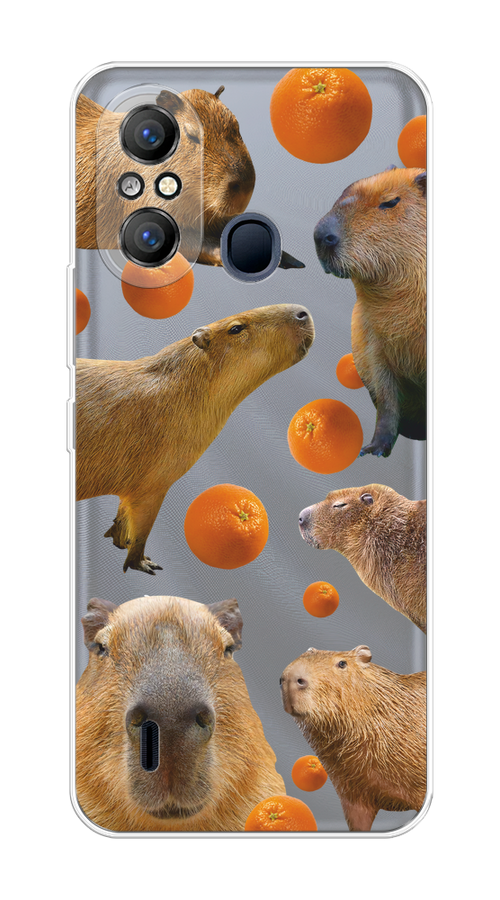 

Чехол на Itel A49 "Капибара и апельсины", Бежевый;оранжевый, 3200750-1