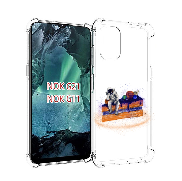 

Чехол Mypads Торт С Планетами Для Nokia G11/G21, Прозрачный, Tocco