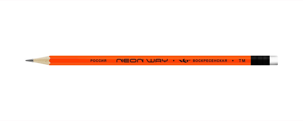 фото Карандаш чернографитный вкф neon way с ластиком hb 72 шт оранжевый 360г