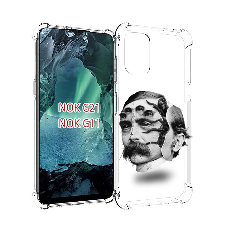 

Чехол Mypads Страшное Лицо Мужчины Для Nokia G11/G21, Прозрачный, Tocco