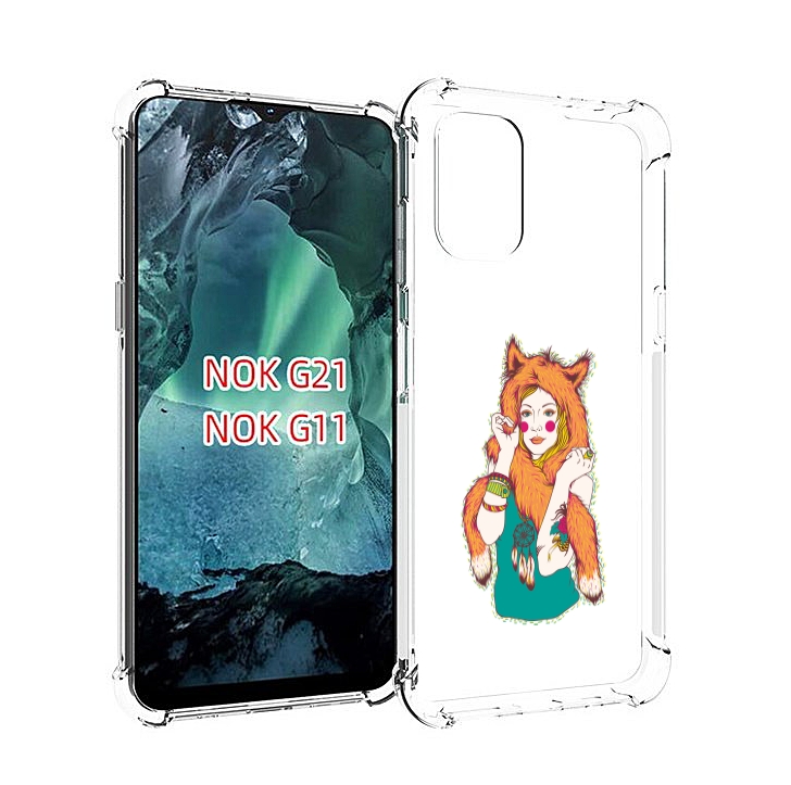 

Чехол Mypads Девушка Лиса Для Nokia G11/G21, Прозрачный, Tocco