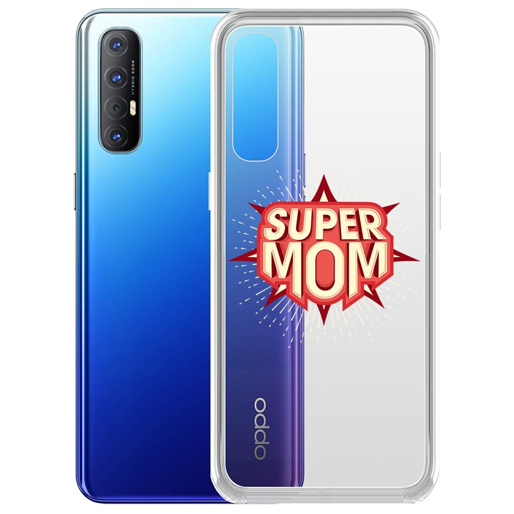 фото Чехол-накладка krutoff clear case супер мама для oppo reno3 pro