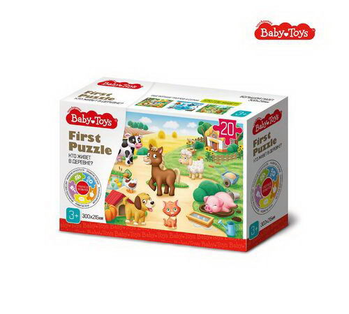 Пазл Десятое королевство Baby Toys First Puzzle Кто живет в Деревне 20 элементов 10 volumes of left and right brain stickers stickers baby enlightenment puzzle stickers book cognitive thinking training livros